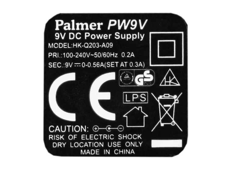Palmer PW9V - Standard 9 V Power Pack 